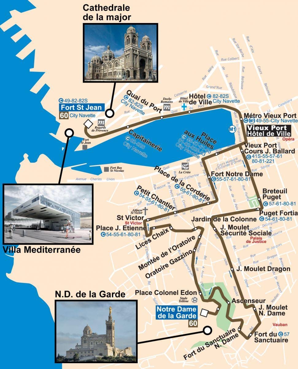வரைபடம் மார்ஸைல் பஸ் 60 வரைபடம்